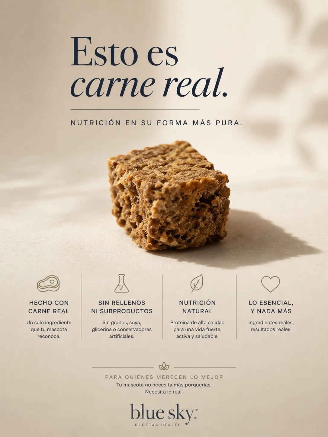 Ficha Blue Sky: Carne real, características y beneficios de sus componentes